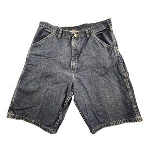 Vintage Wrangler Cargo Shorts Men 32 Blue Denim Jorts Outdoor Casual 90s Y2K Dad
